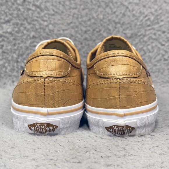 Vans Camden Deluxe Womens Size 7.5 Sneakers Shoes Camel Tan Faux Crocodile Skin - Picture 4 of 9